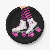 Pink & Black Roller Skate Skaten Geburtstagsparty