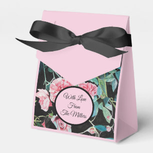Pink Black Rose Floral Wedding Cake Box Geschenkschachtel