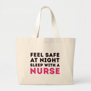 Pink Black Sassy Nurse Spaß Jumbo Stoffbeutel