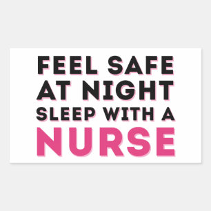 Pink Black Sassy Nurse Spaß Rechteckiger Aufkleber