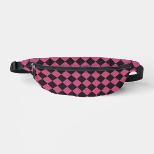 Pink Black Schachbrett Diamond Pattern Bauchtasche