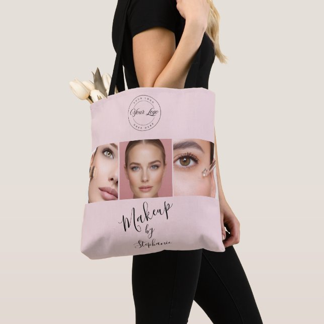  Pink Black Script Your Logo 3 Photo Makeup Tasche (Von Nahem)