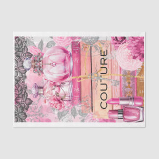 Pink & Black Shabby Glam Couture Decodipage Paper Seidenpapier