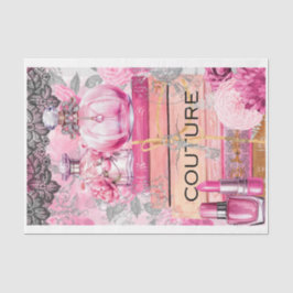 Pink & Black Shabby Glam Couture Decodipage Paper Seidenpapier