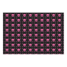 Pink Black Skull Pattern Goth Girl