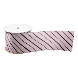 Pink & Black Stripes Gift Wrapping  Satinband
