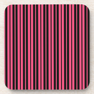 Pink Black Vertical Stripes Design Getränkeuntersetzer