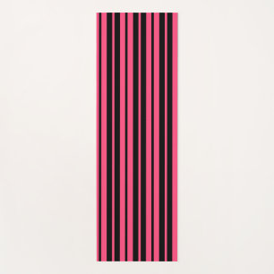 Pink Black Vertical Stripes Design Yogamatte