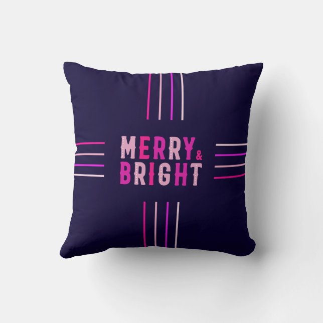 Pink Black Weihnachtsfeier Kissen (Rückseite)
