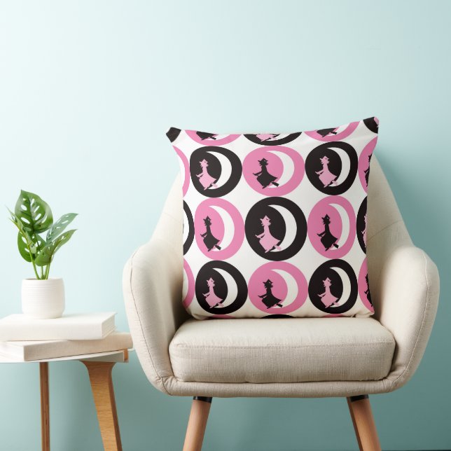 PINK BLACK & WHITE HALLOWEEN WITCHES KISSEN (Stuhl )