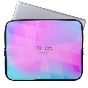 Pink-blau Abstrakter Hintergrund mit Individuelle  Laptopschutzhülle
