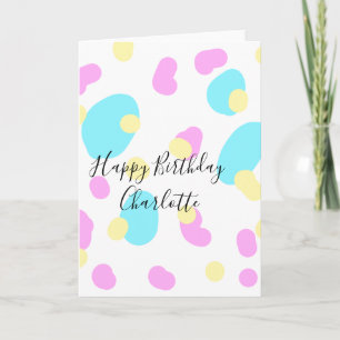 Pink blau gelb glücklicher Geburtstag Kinder Forme Karte
