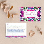 Pink blau mexikanische Talavera Fliesen Hochzeit d Dankeskarte<br><div class="desc">Pink magenta blau Majolica Mexican Talavera Spanische Fliesen Hochzeit danke Ihnen Karte. Moderne Aquarellfliesen in Rosa und Blau Farben traditionelle Volksmuster.</div>
