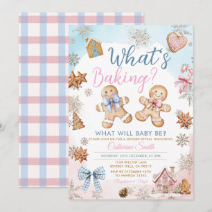 Pink Blaue Lebkuchen Geschlecht Enthüllung Einladung