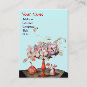 PINK BLAUE SAISON OBST,BLUME,BLÄTTER MONOGRAM VISITENKARTE