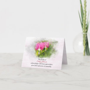 Pink Bleeding Herz Beileid Vielen Dank Dankeskarte