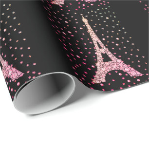 Pink Bling Eiffelturm Wrapping Paper Geschenkpapier