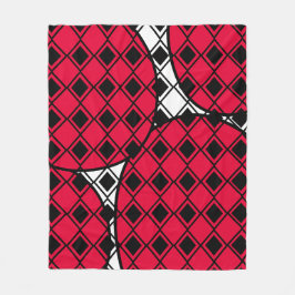 Pink Blob Harlequin Fleecedecke