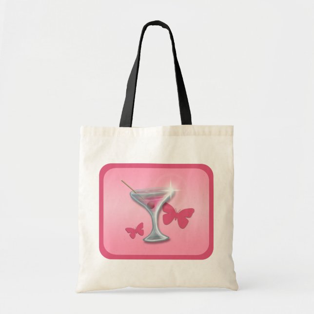 Pink Block Butterfly Martini Tasche (Vorne)