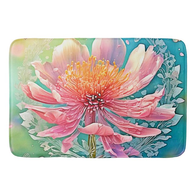 Pink Bloom Butterfly Dream Badematte (Vorderseite)