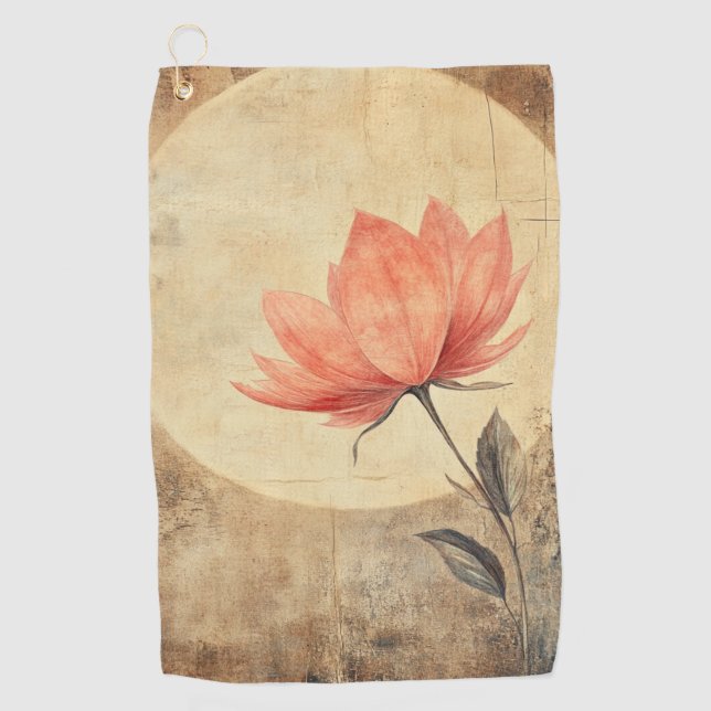 Pink Bloom & Moonlit Serenity Golfhandtuch (Vorderseite)