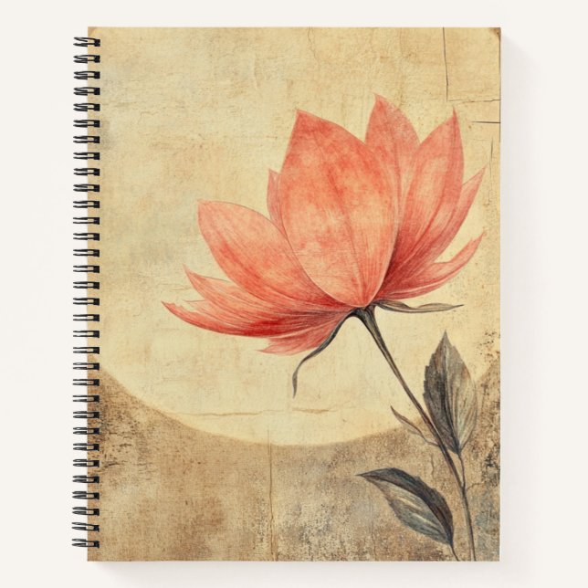 Pink Bloom & Moonlit Serenity Notizbuch (Vorderseite)