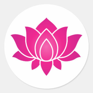 Pink Blooming Lotus Blume Runder Aufkleber