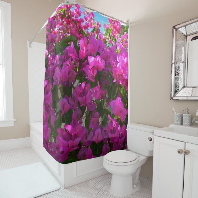 Pink Blooms Bougainvillea Blume, Duschvorhang (Beispiel)