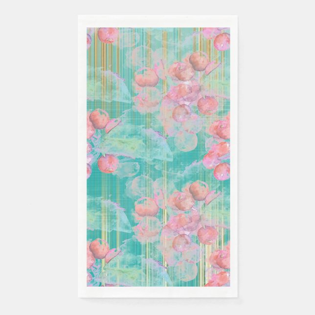 "Pink Blooms" Handtuch Serviette (Vorderseite)