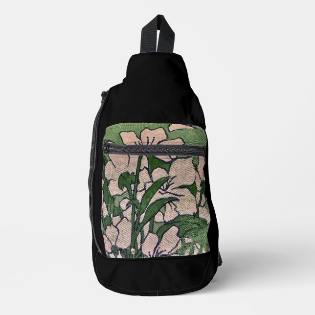 Pink Blossom Cascade  Crossbody Bag (Vorderseite)
