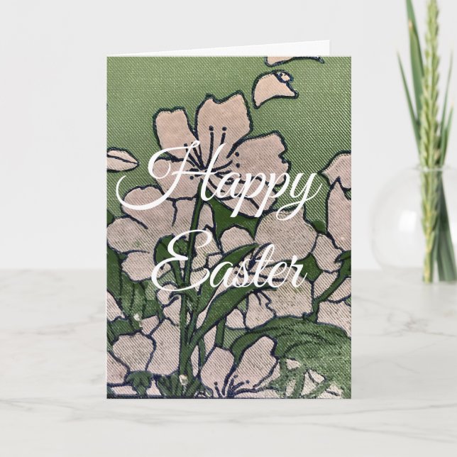 Pink Blossom Cascade Feiertagskarte (Vorderseite)