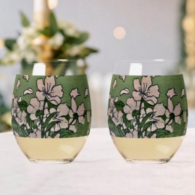 Pink Blossom Cascade  Weinglas Ohne Stiel (Von Creator hochgeladen)