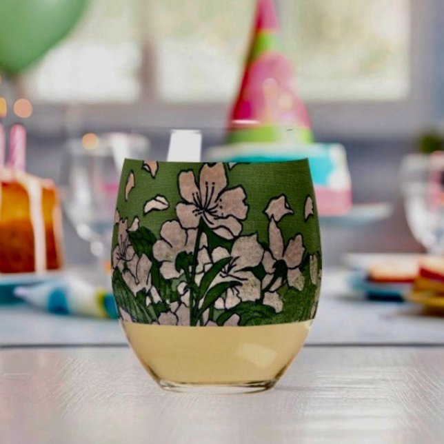 Pink Blossom Cascade  Weinglas Ohne Stiel (Von Creator hochgeladen)