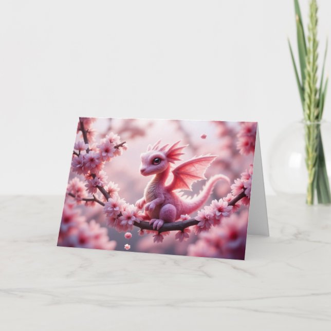 Pink Blossom Dragon Karte (Vorderseite)