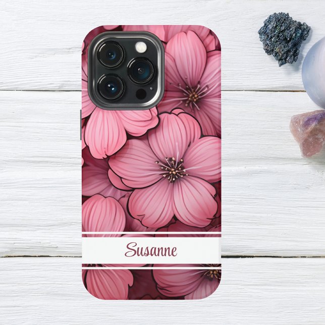 Pink Blossom Floral iPhone 13 Fall individuell ein Pro Hülle (Von Creator hochgeladen)