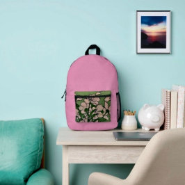 Pink Blossom Green    Bedruckter Rucksack