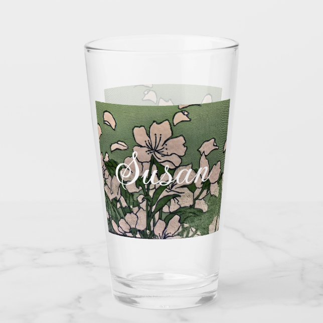 Pink Blossom Green Glas (Vorderseite)