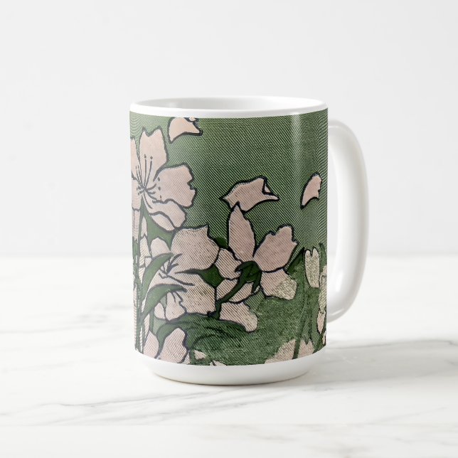 Pink Blossom Green Kaffeetasse (VorderseiteRechts)