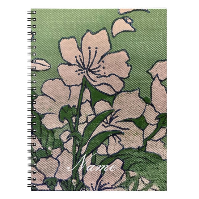 Pink Blossom Green Notizblock (Vorderseite)