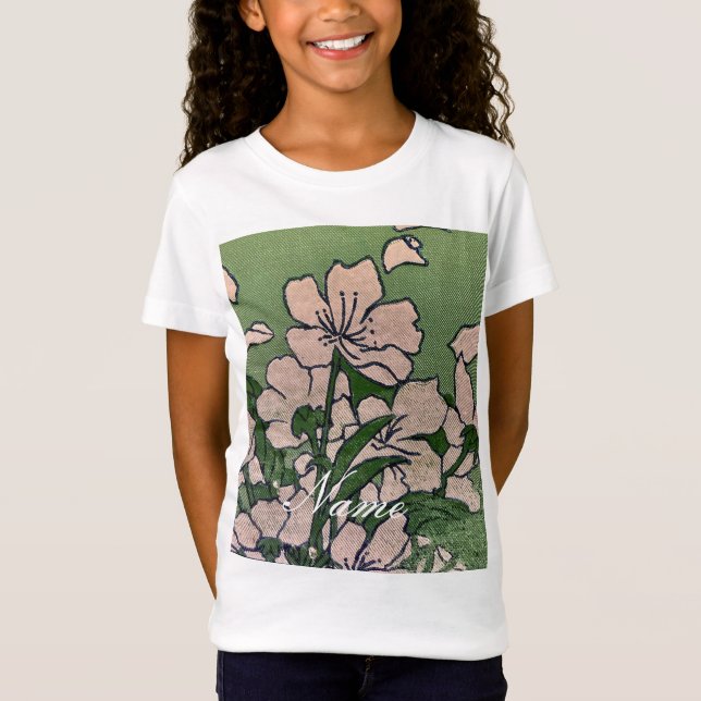 Pink Blossom Green T-Shirt (Vorderseite)