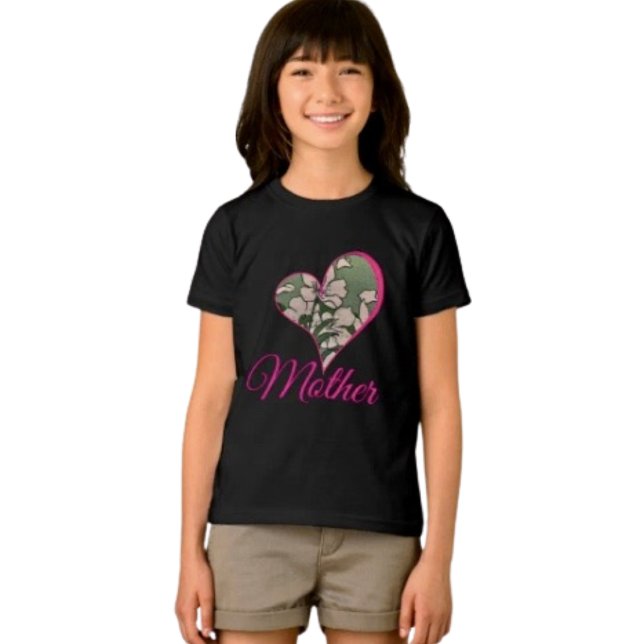 Pink Blossom Grün Tri-Blend Shirt (Cute and comfy kids’ tee for Mother’s Day—perfect for celebrating Mom with big smiles)