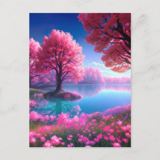 Pink Blossom Haven Postkarte