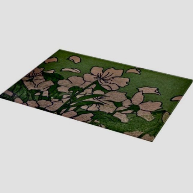 Pink Blossom Kaskade  Schneidebrett (Glass Cutting Board – 5 different sizes. 100% food safe.  tempered glass Non-skid rubber feet. 
)