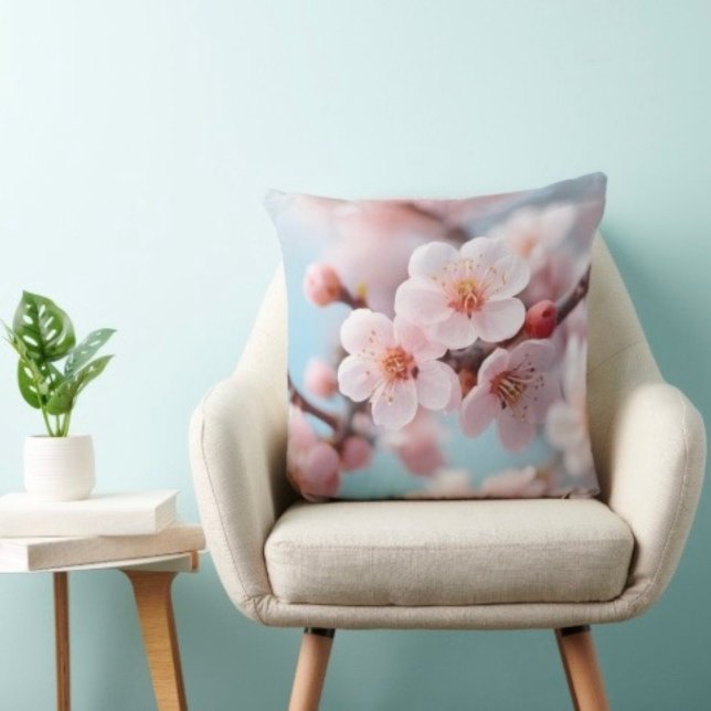 Pink Blossom Magic Throw Kissen (Cozy throw pillow that reminds Mom she’s loved—perfect Mother’s Day home accent.)