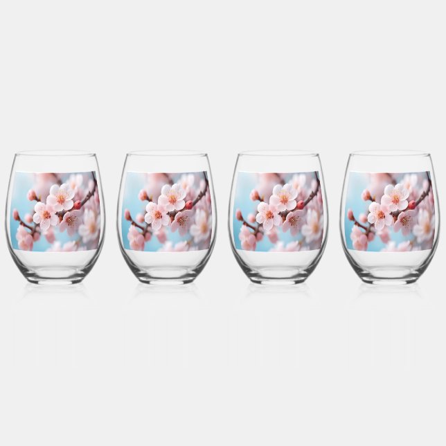 Pink Blossom Magic  Weinglas Ohne Stiel (Vorderseite)