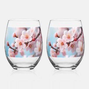 Pink Blossom Magic Weinglas Ohne Stiel