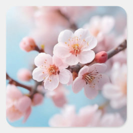 Pink Blossom Magie Quadratischer Aufkleber
