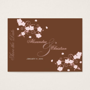 Pink Blossom Save the Date Hochzeit MiniCard