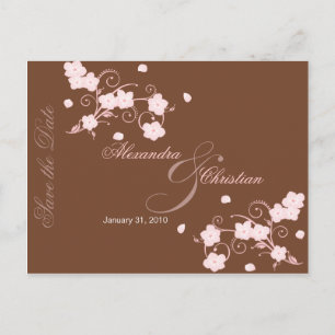 Pink Blossom Save the Date Hochzeitsankündigung Ankündigungspostkarte