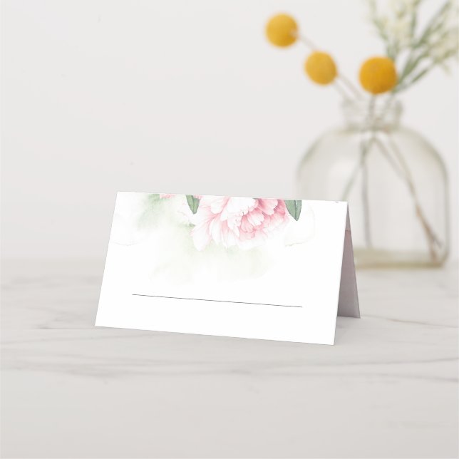 Pink Blossom Vintage Wedding Platzkarte (Vorderseite)